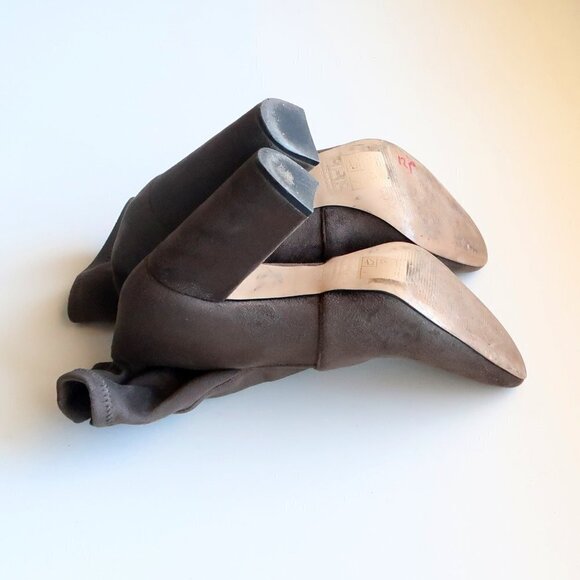 Aldo Forest Green / Taupe Ankle Length Block Heel Sock Boots Booties Size 9 - Picture 6 of 12